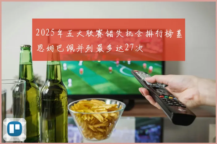2025年五大联赛错失机会排行榜基恩姆巴佩并列最多达27次